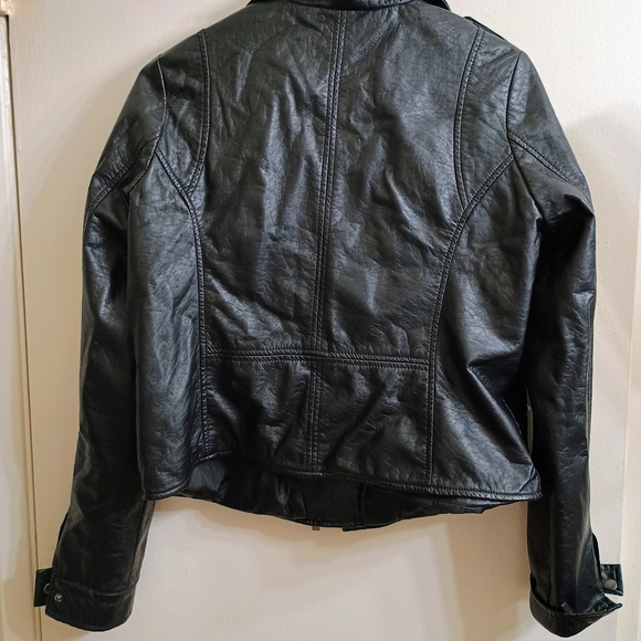 Black Leather Women's Jacket - Picture 3 of 4
